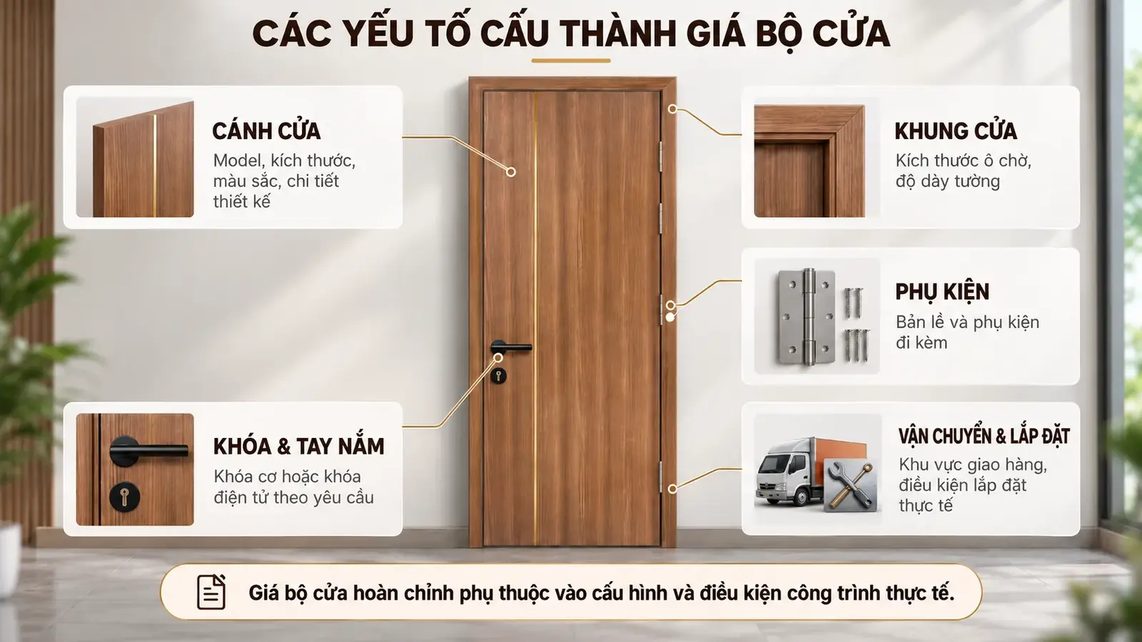 Các yếu tố cấu thành giá bộ cửa chỉ nhôm BR-901