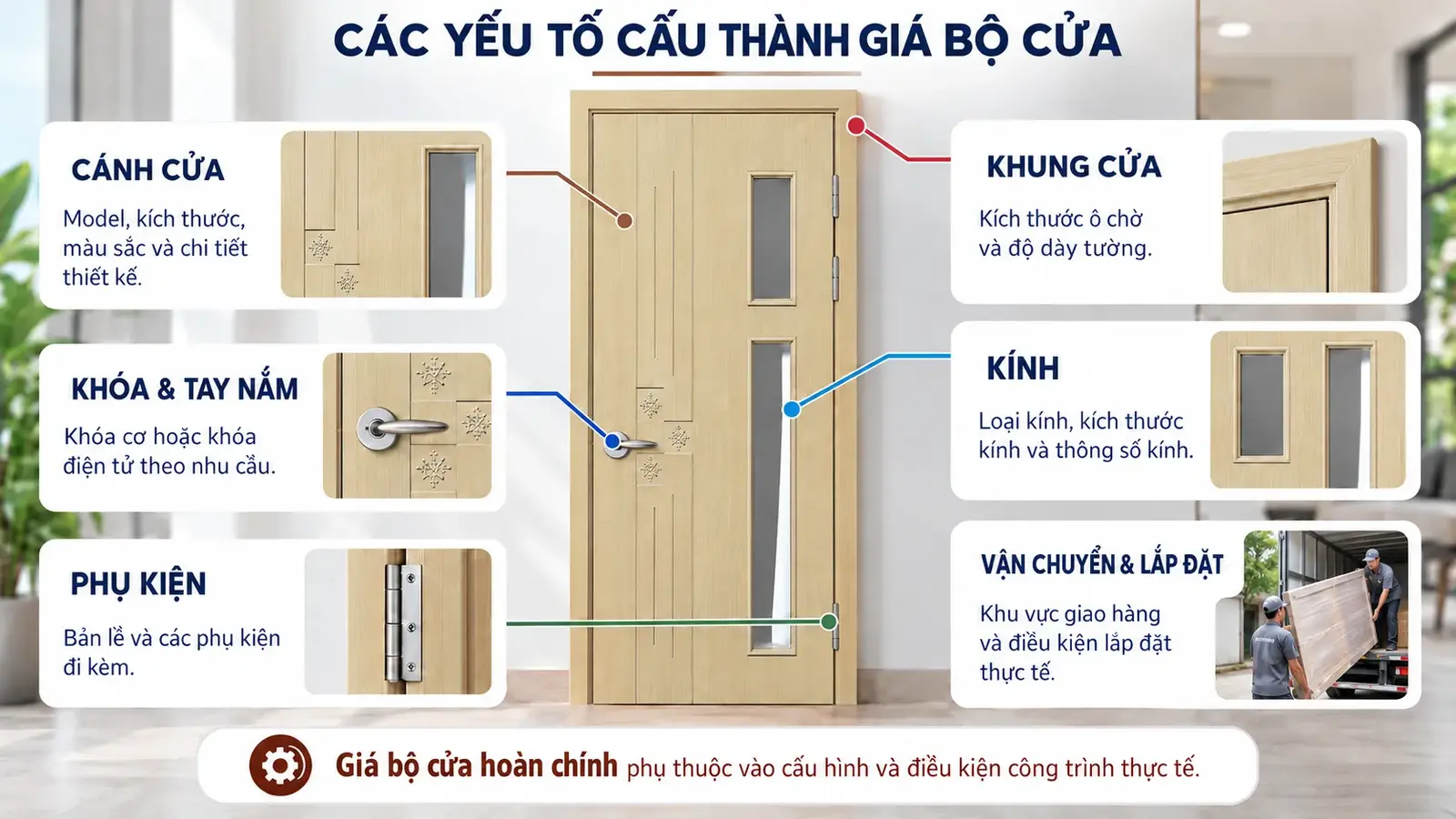 Các yếu tố cấu thành giá cửa ô kính BR-205
