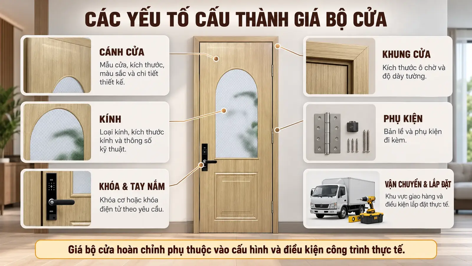Các yếu tố cấu thành giá cửa ô kính BR-210