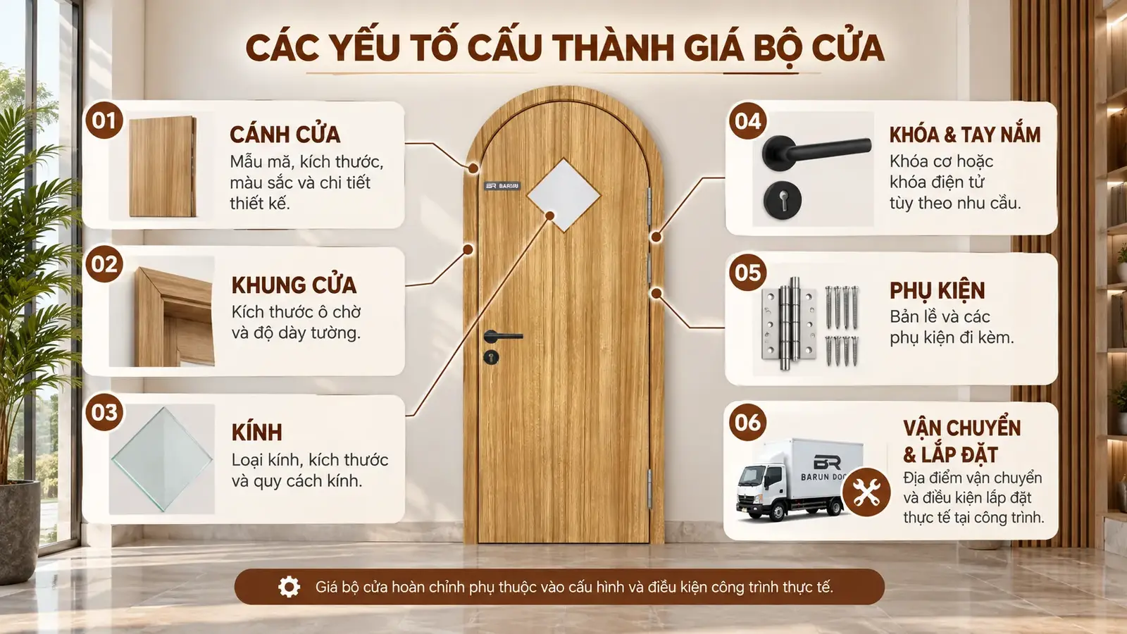 Các yếu tố cấu thành giá cửa vòm BRV-05 BARUN