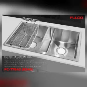 Chậu rửa 2 hố cân âm bàn sus304 fulco fc-t7843