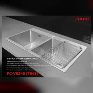 Chậu rửa 2 hố cân sus304 cao cấp fulco fc-v8245