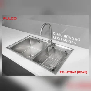 Chậu rửa 2 hố lệch sus304 fulco fc-u7843 (8245)