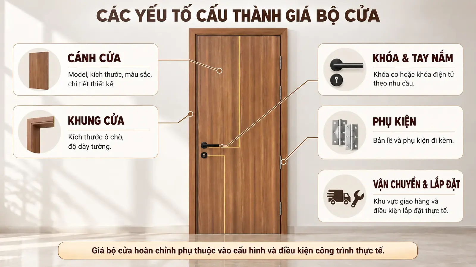 Các yếu tố cấu thành giá bộ cửa chỉ nhôm BR-908