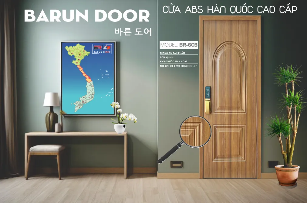Cửa huỳnh âm BR-603 với huỳnh Oval cân đối trong không gian nội thất