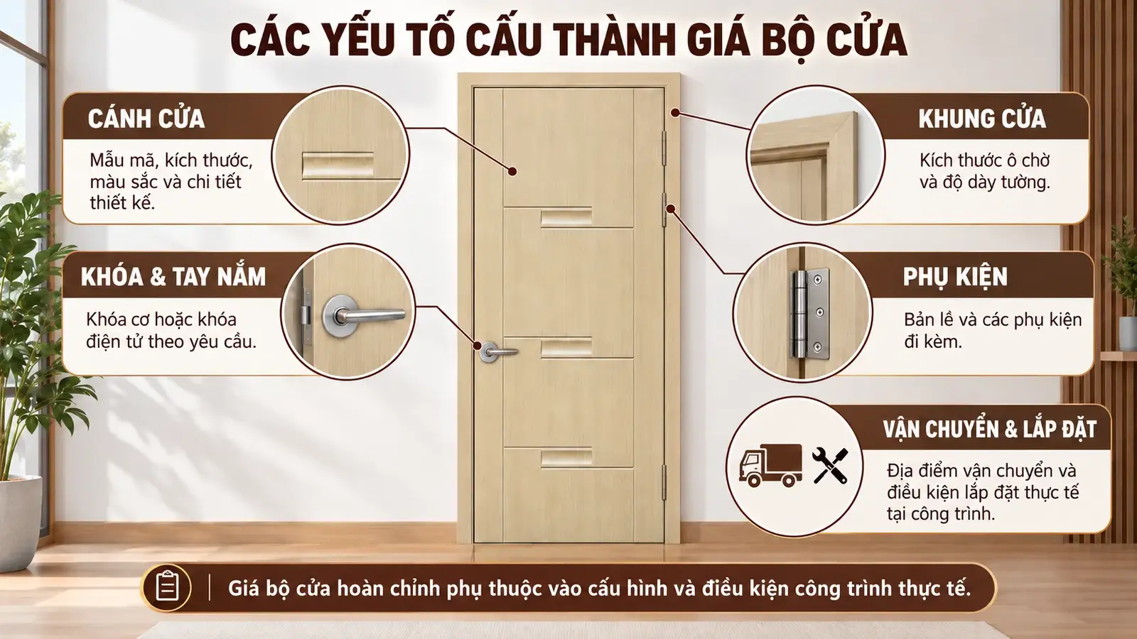 Các yếu tố cấu thành giá bộ cửa huỳnh BR-111