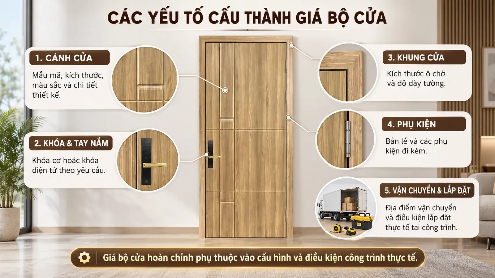 Các yếu tố cấu thành giá bộ cửa huỳnh BR-116