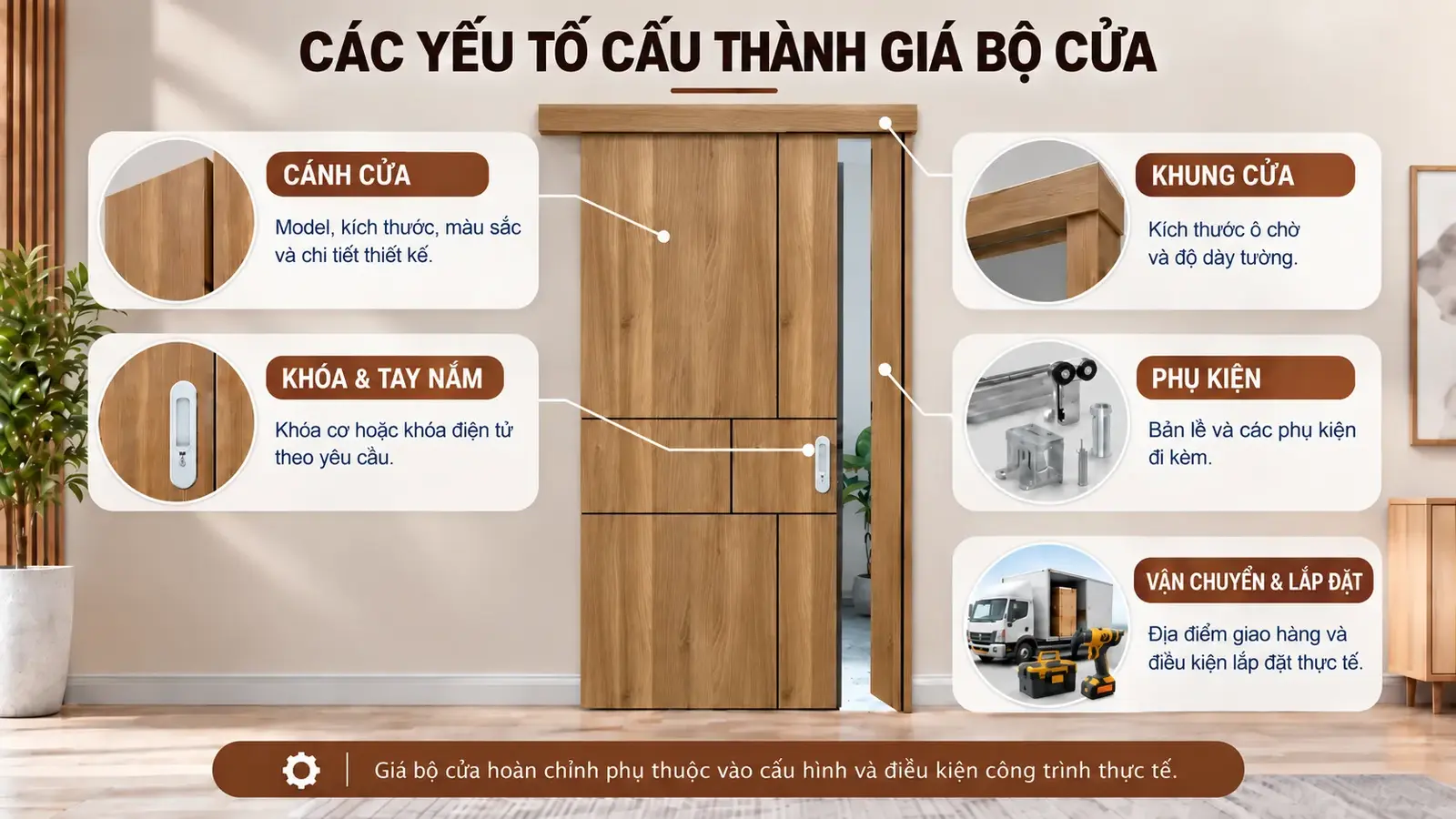 Các yếu tố cấu thành giá bộ cửa lùa BR-505 BARUN