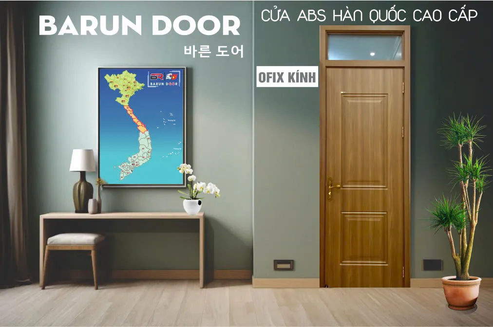 Cửa ô fix kính ABS BARUN lấy sáng cho không gian nội thất
