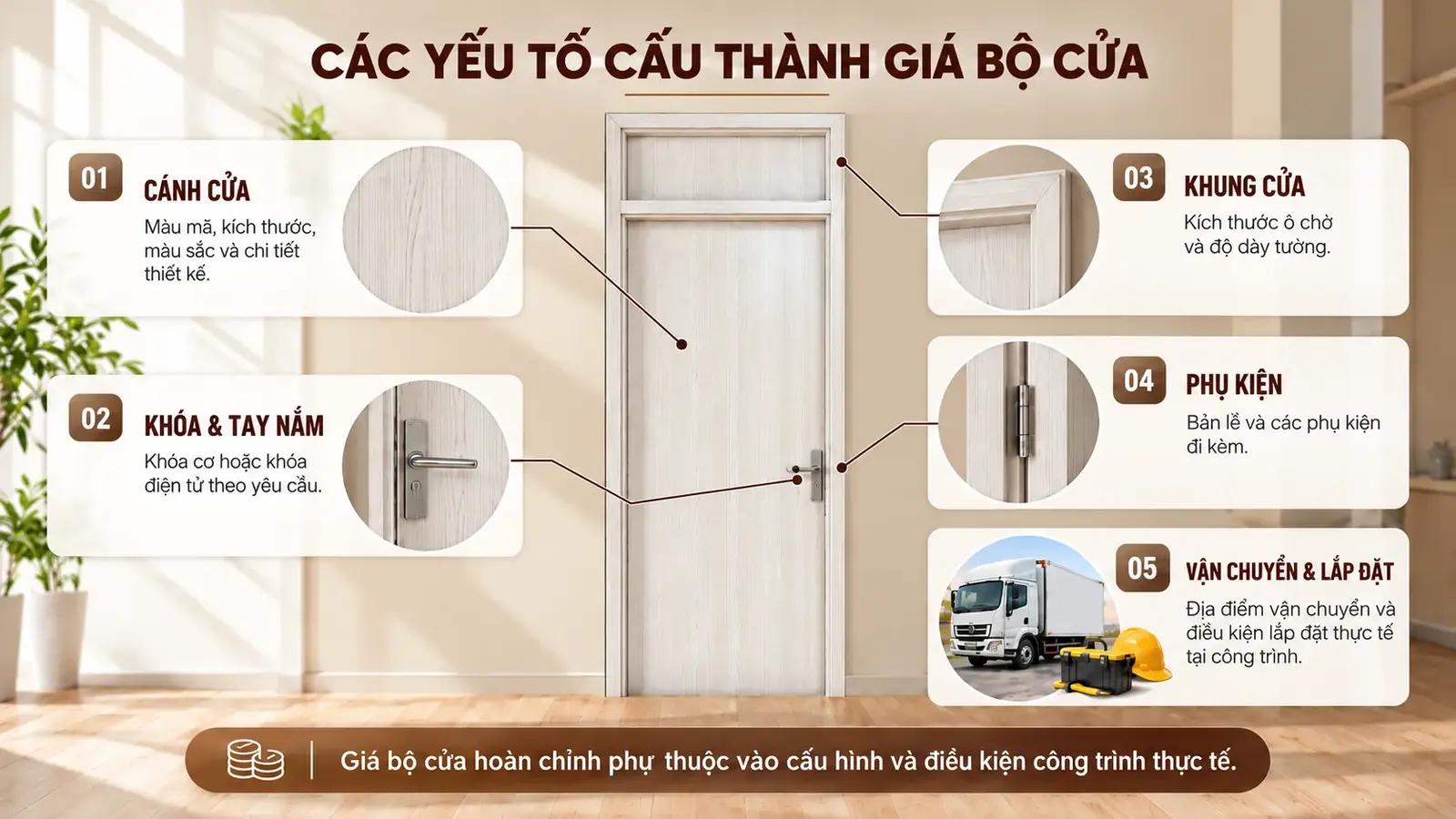 Các yếu tố cấu thành giá bộ cửa ô fix ABS BARUN