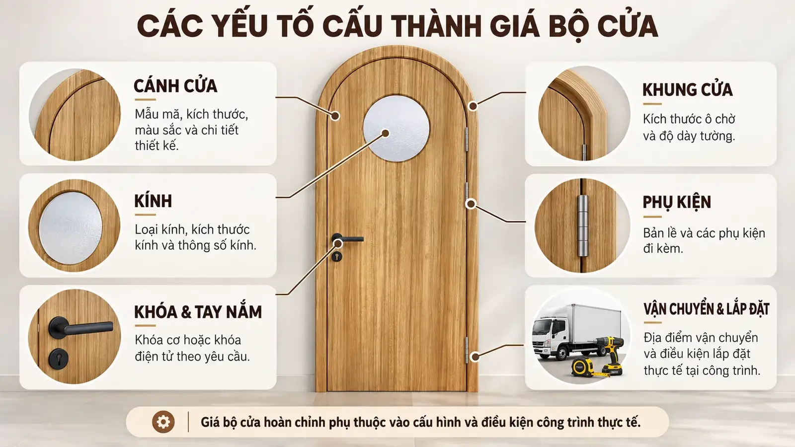 Các yếu tố cấu thành giá cửa vòm BRV-01 BARUN