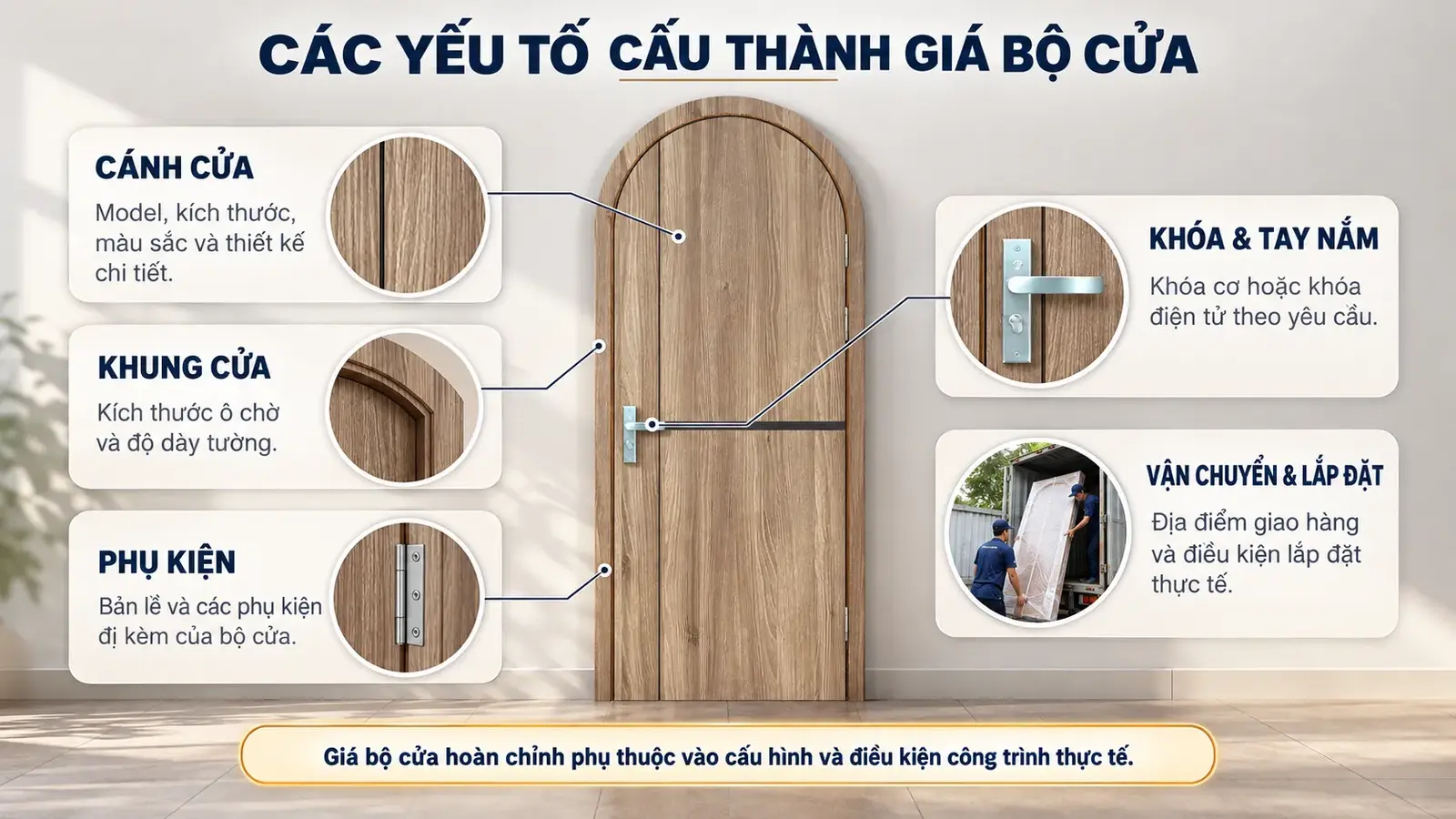 Cửa vòm BRV-16 và các yếu tố cấu thành giá bộ cửa
