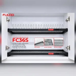Giá bát đĩa tủ trên inox oval 304 fulco 7gac36vidj