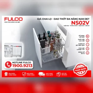 Giá đựng chai lọ - dao thớt đa năng nan vuông fulco ns02v