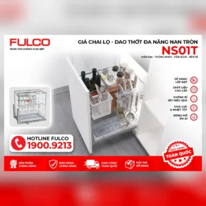Giá đựng chai lọ - dao thớt inox nan tròn fulco ns01t-200