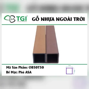 Thanh lam gỗ nhựa ngoài trời ob50t50