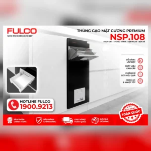 Thùng gạo âm tủ mặt tráng gương cao cấp fulco nsp.108