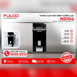 Thùng gạo mặt gương (màu đen) fulco ns104