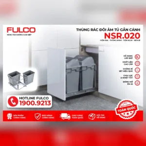 Thùng rác đôi gắn cánh ray giảm chấn fulco nsr.020