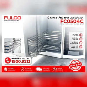 Tủ kho 2 tầng inox 304 nan vuông fulco fc0504c - 450mm