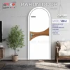 Cửa vòm BRV-11 gợn sóng phối màu trắng và vân gỗ