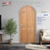 Cửa vòm BRV-14 vân gỗ với sọc chỉ nổi màu sáng chạy dọc