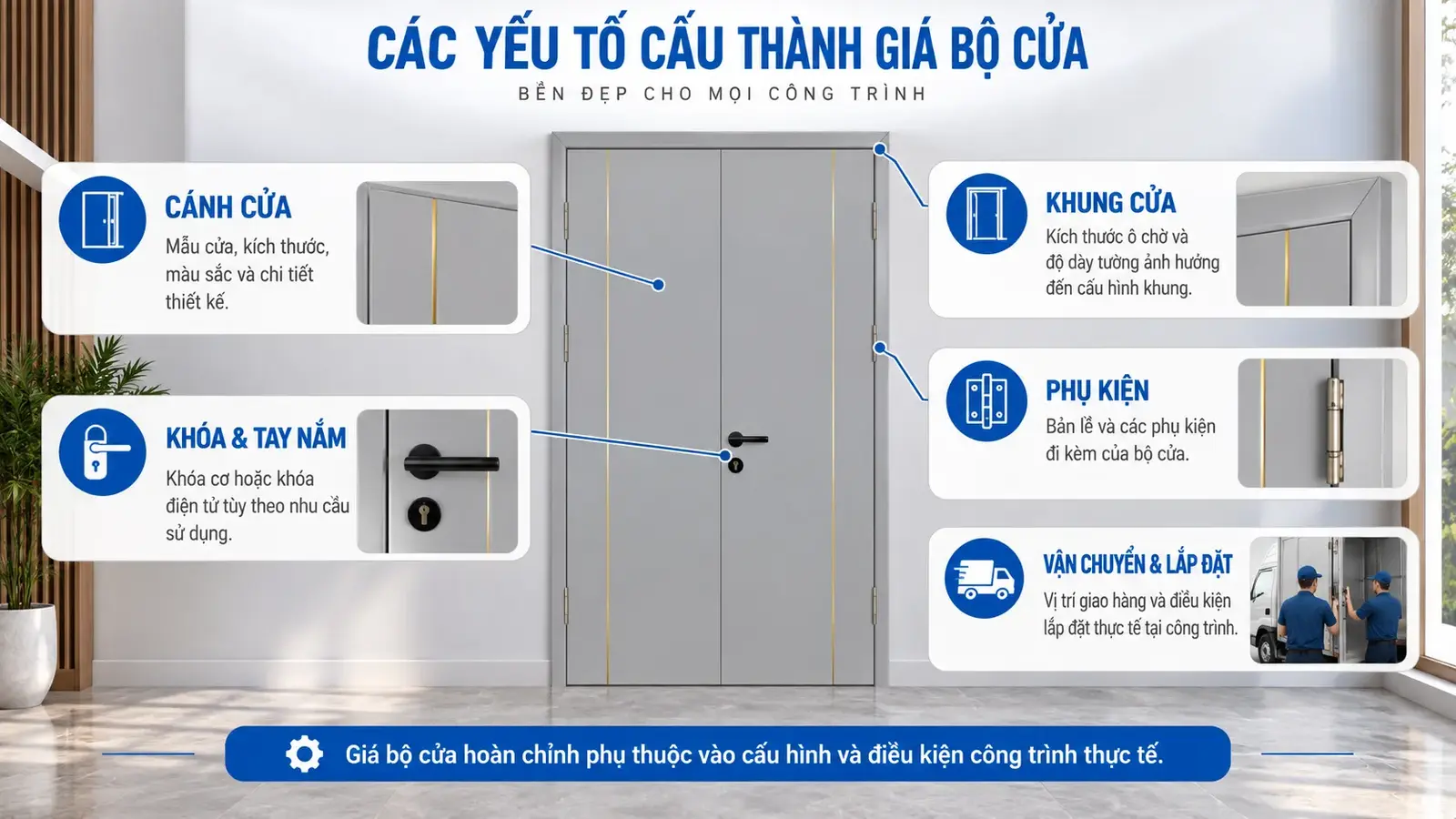 Các yếu tố cấu thành giá bộ cửa đôi BR-904 BARUN