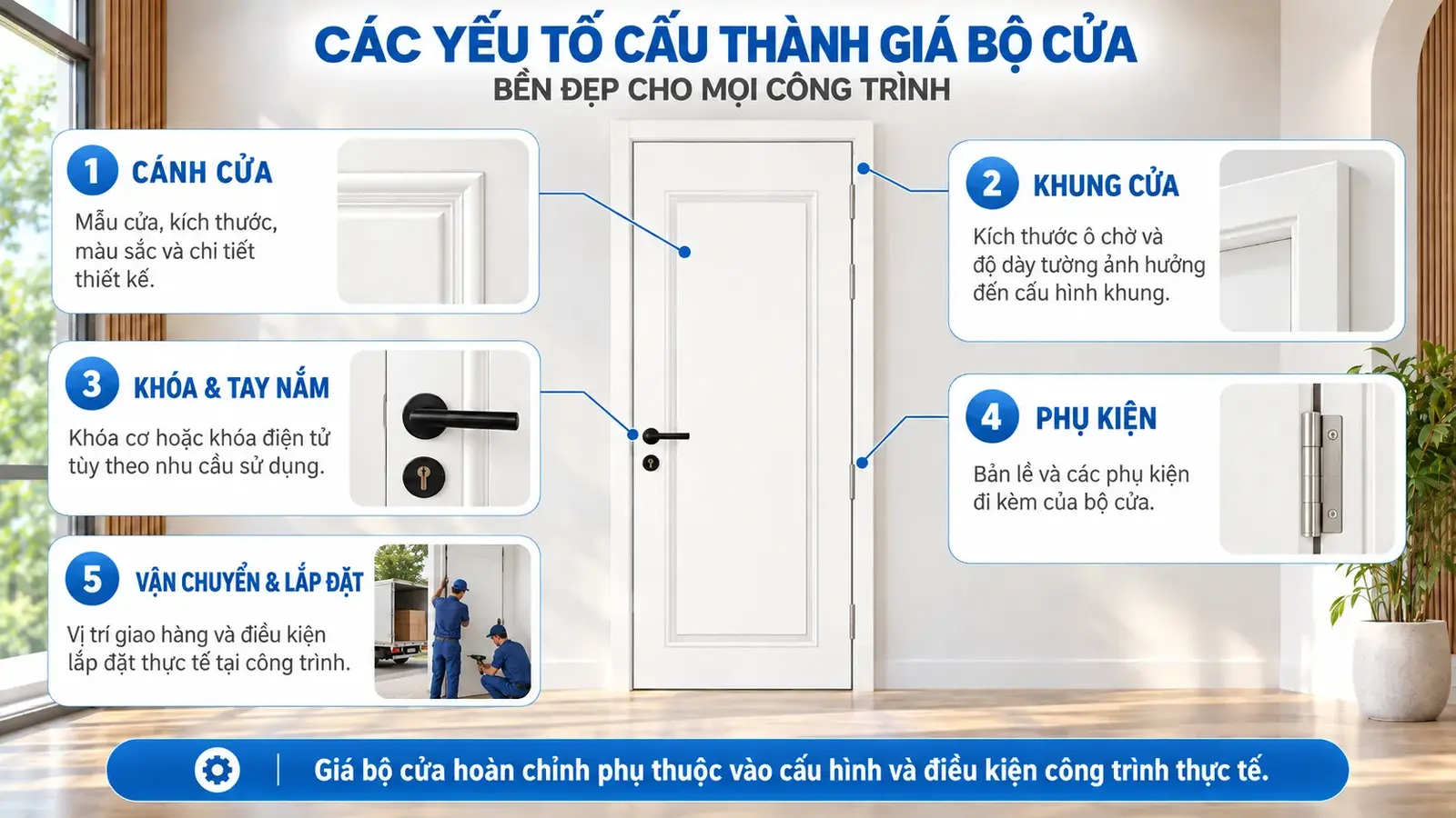 Các yếu tố cấu thành giá bộ cửa thiết kế BR-521