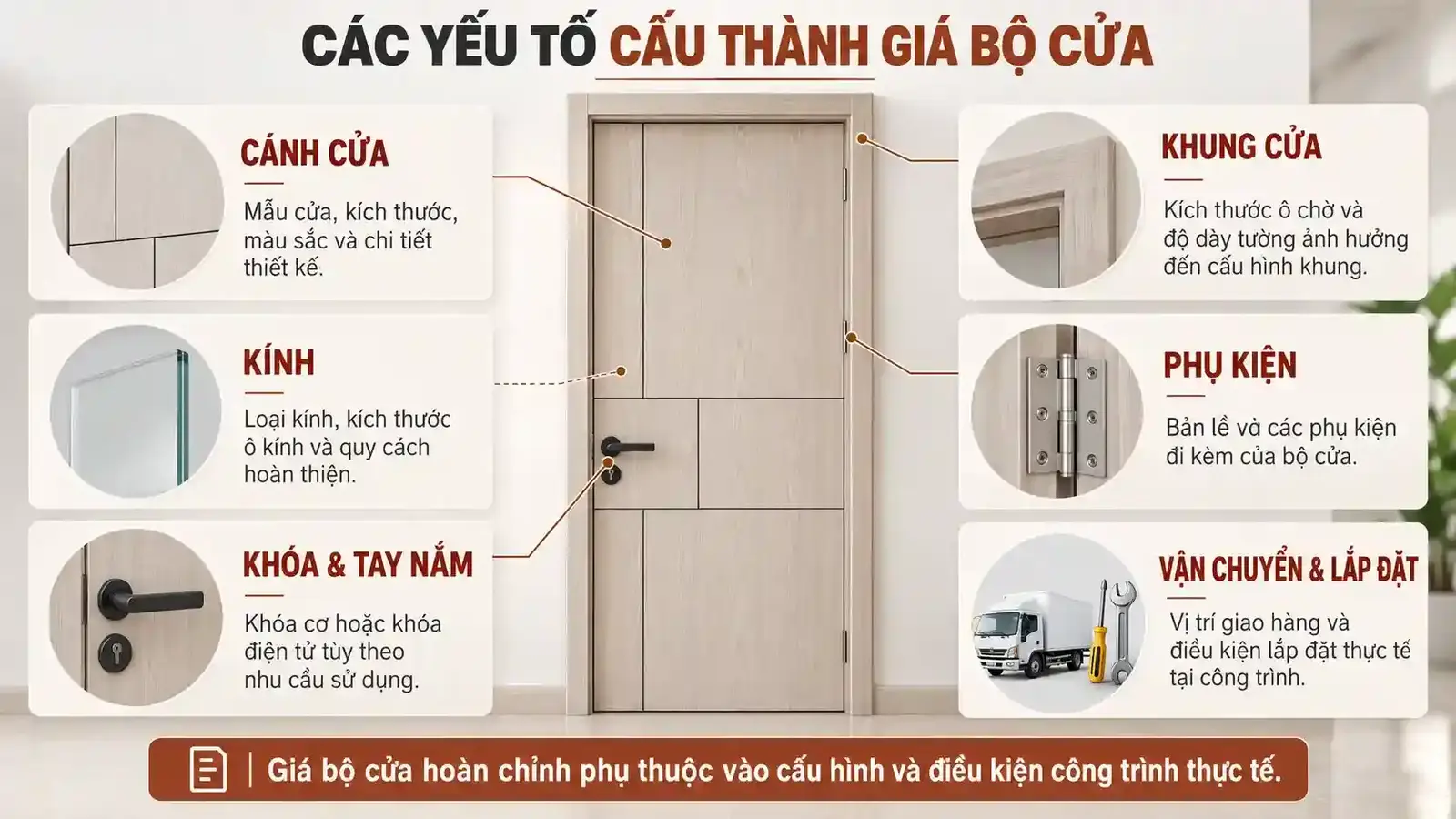 Các yếu tố cấu thành giá bộ cửa thiết kế BR-505