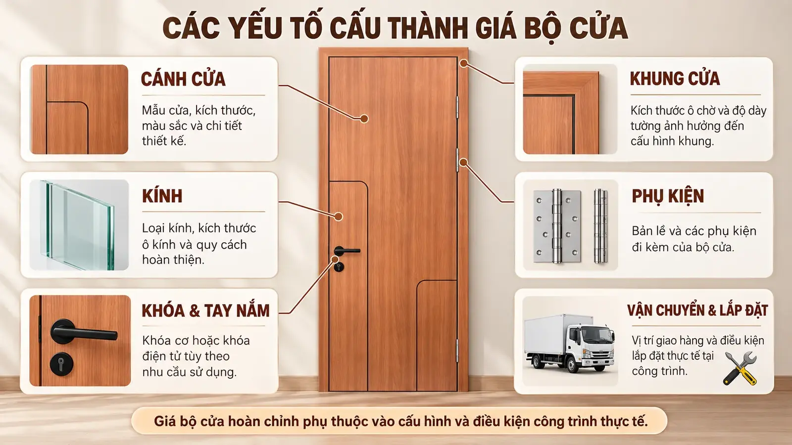Các yếu tố cấu thành giá bộ cửa thiết kế BR-508